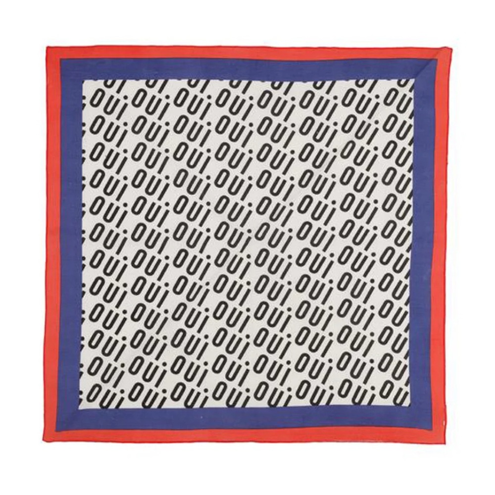 Red and Blue Oui Print Scarf